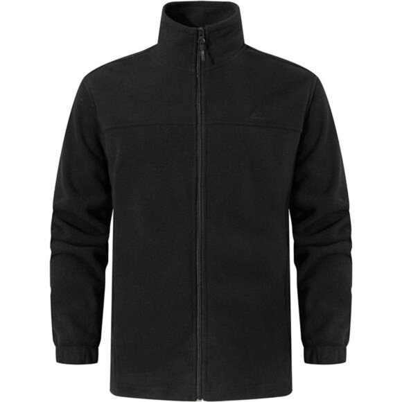 Soft Polar Fleece Jacket with Pockets Lightweight Outdoor Full Zip Coat Black. - Picture 7 of 7